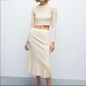 ZARA knit midi skirt